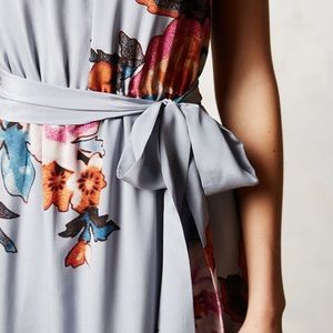 Anthropologie Leifsdottir Silk Floral Maxi Dress NWOT Size 6